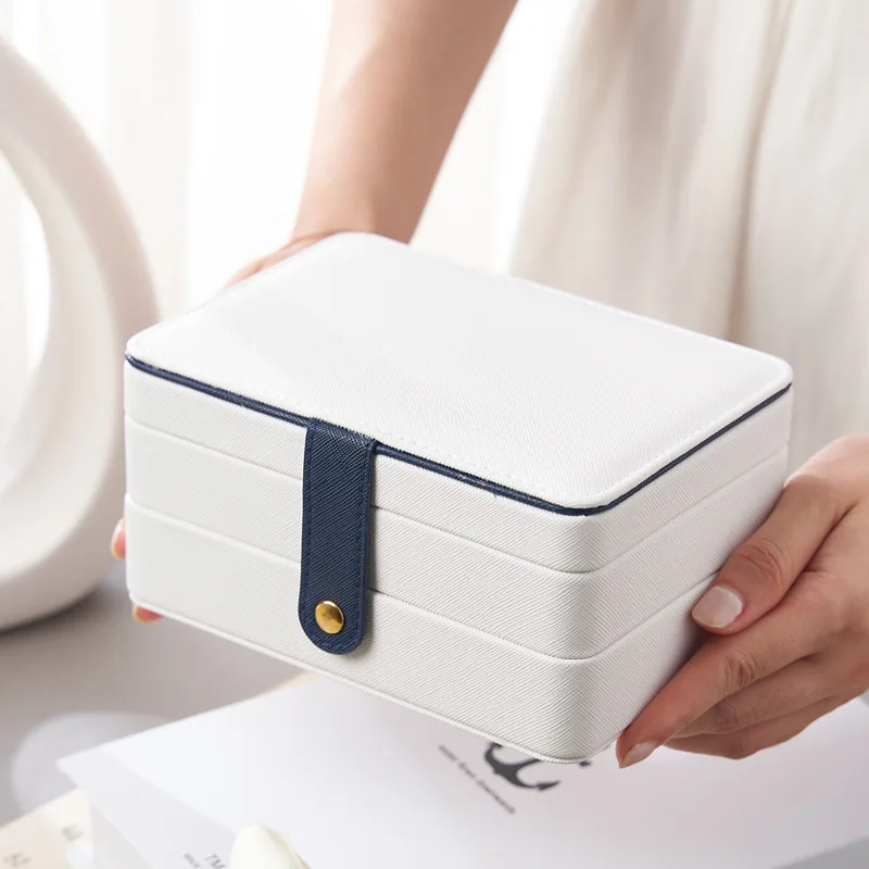 1PC Portable Travel Jewelry Box Multi Functional 3 Layer Leather Jewellery Ring Organizer Case Storage Gift Box for Girlfriend