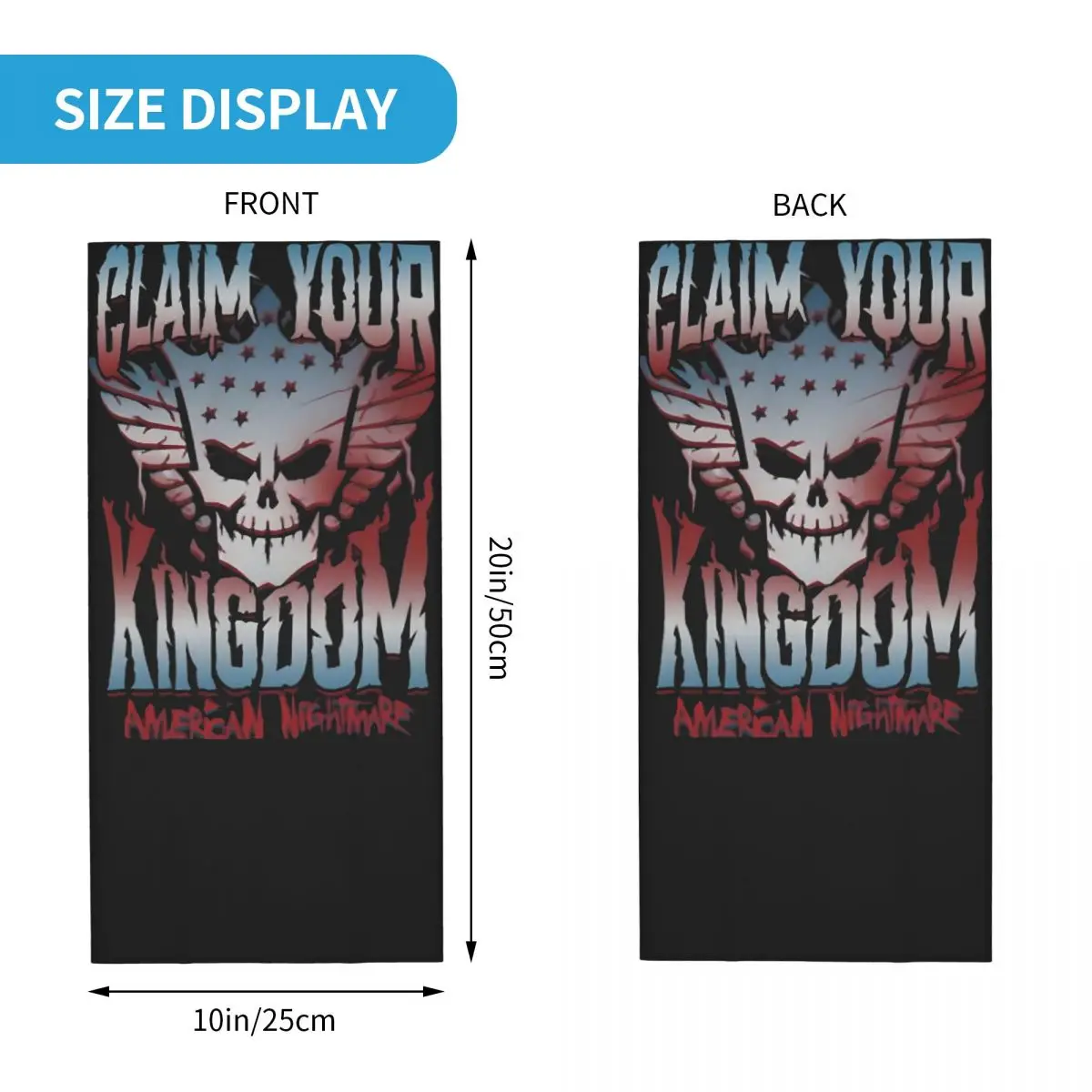 Claim Your American Nightmare Cody Rhodes Bandana Neck Cover Printed Motor Motocross Face Mask Running Unisex Adult Washable