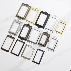 Antique Office Library File Cabinet Drawer Name Card Label Holder Frames Name Plate Book Plate
