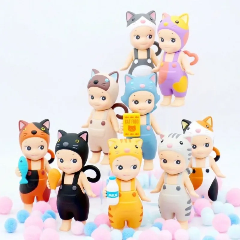 Kawaii 1Pc Random High Quality Sonny Angel Blind Box Cat Life Series Mini Cat Action Figures Toys Ornaments Dolls Anime Gifts