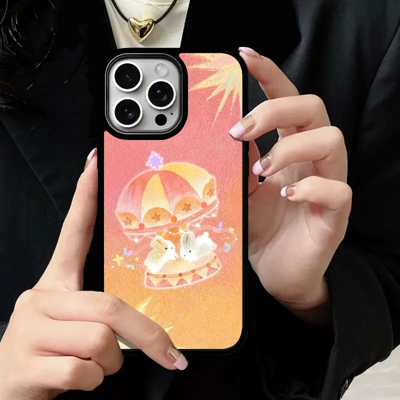 Ins Dreamy Amusement Park Phone Case For iPhone Case 16 15 14 13 12 11 Pro XR XS Max 7 8 Plus Niche Creative Cute Phone Y2K Case