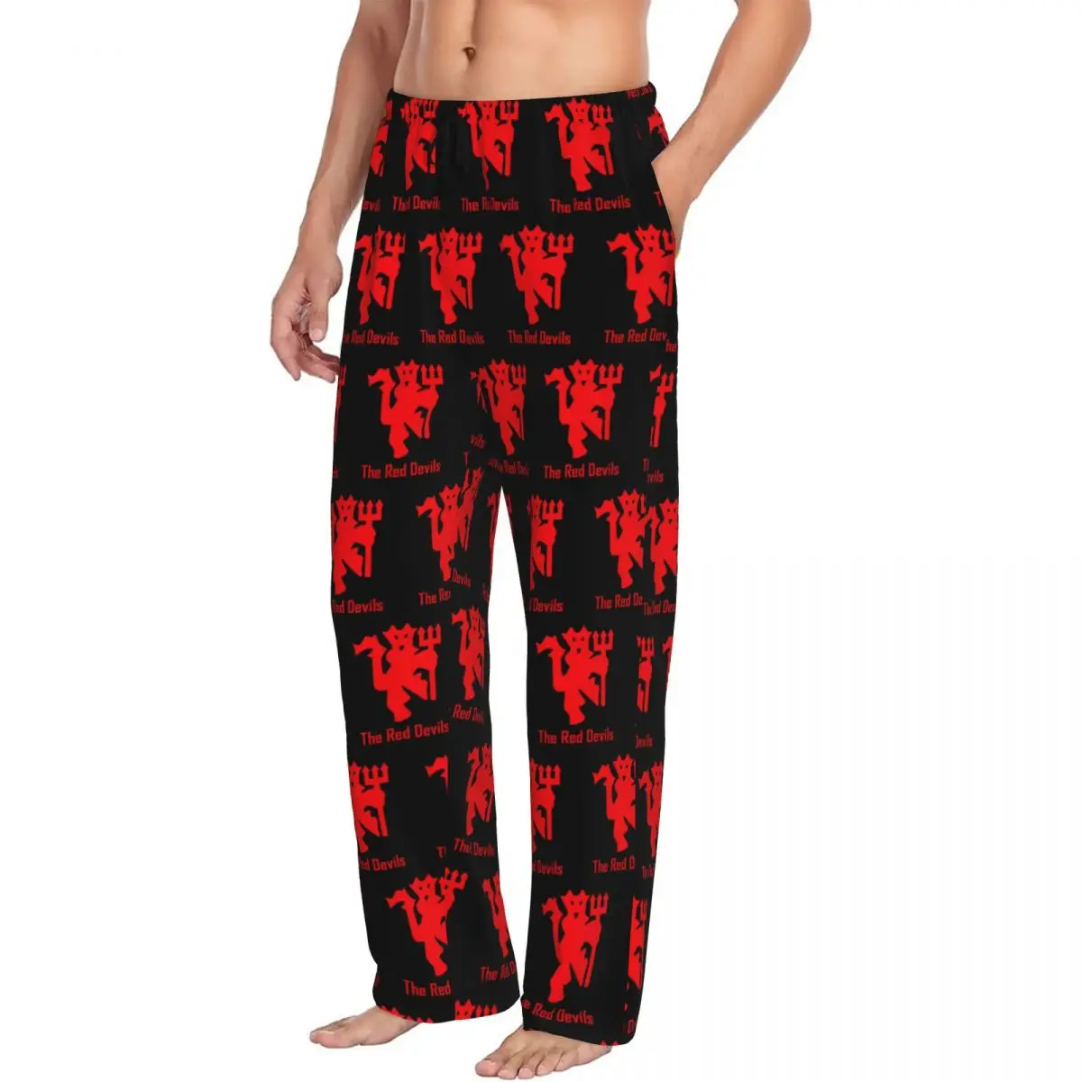 Custom Devils Of Manchester, Manchester Is Red Pajama Pants Men Sleepwear Sleep Lounge Bottoms with Pockets