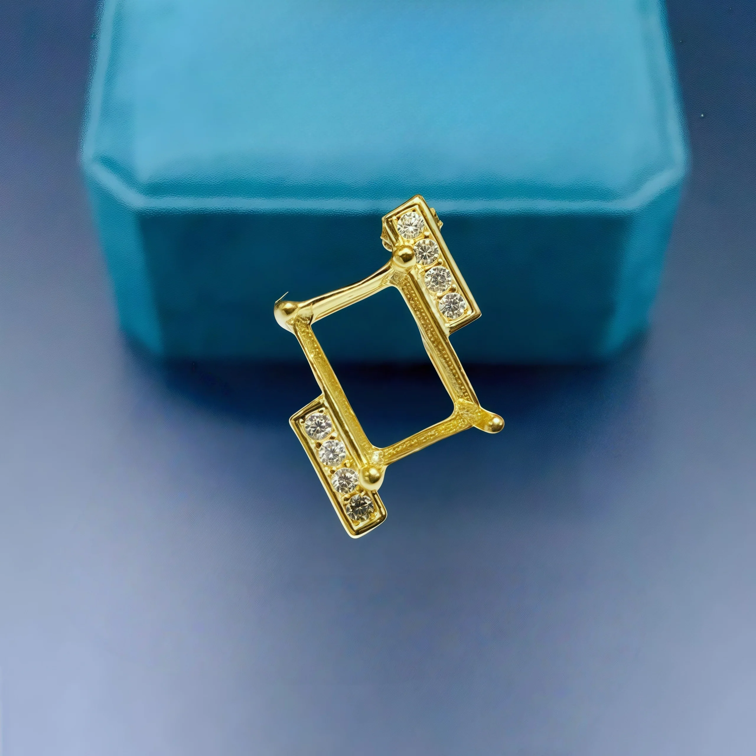 

L S925 Sterling Silver DIY Empty Holder Pendant Settings 5*7mm Square Stone Fine Charm Jewelry Simple Design for Woman