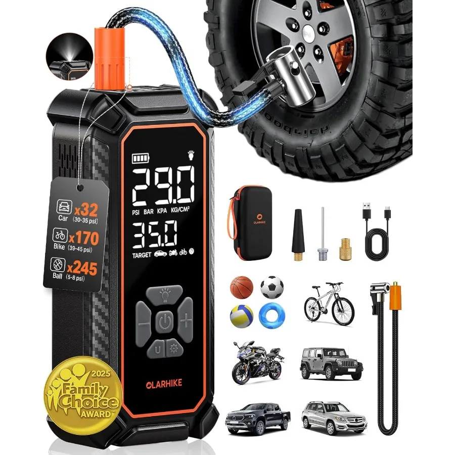 

Powerful Tire Inflator Portable Air Compressor Ultra-Fast Inflation Long-Lasting Battery Cordless Air Pump for Pickup
