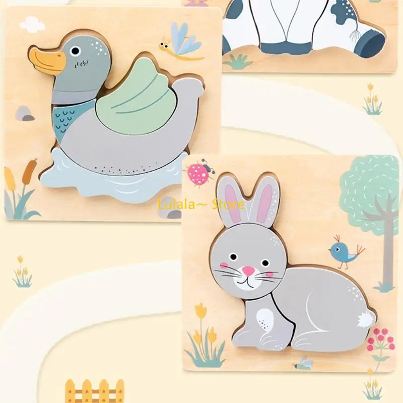 

Y4QA Cartoon Animals формируют деревянные головоломки, играют в образовательную игрушку для детей