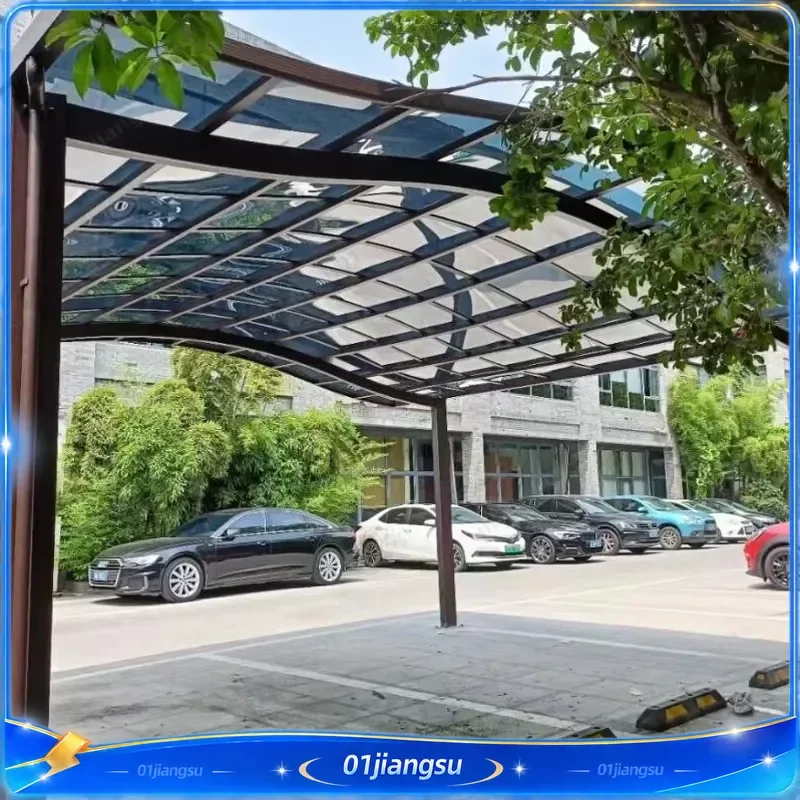 Modern Aluminum Alloy Carport for 2 Cars Outdoor Garage Waterproof Arch Roof Structure Full Protection Heavy Duty Shelter