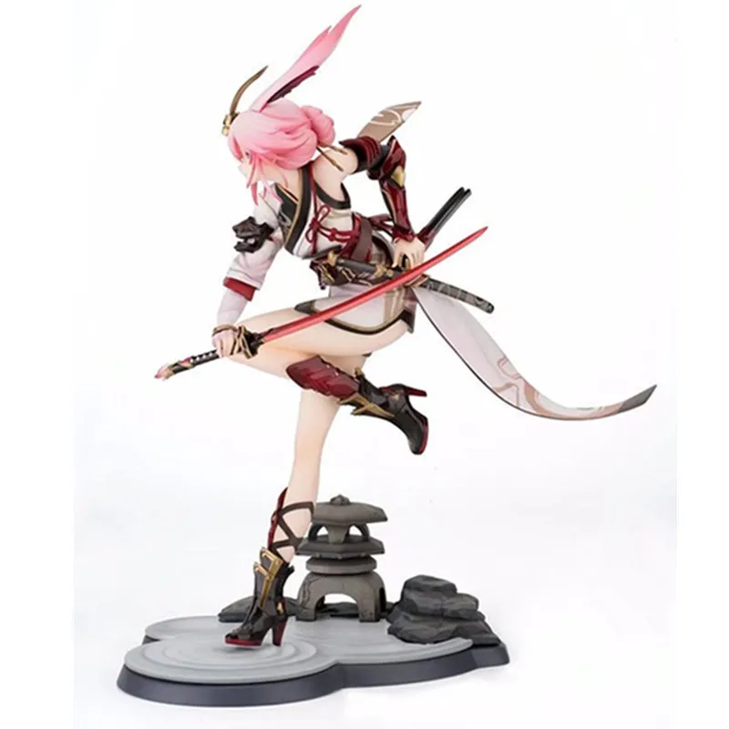 Sakura Sexy Girl Figur True Flame Lucky Soul Battle with Sword  Kawaii Action Figure Model Toys Gifts Collectible Ornaments Doll