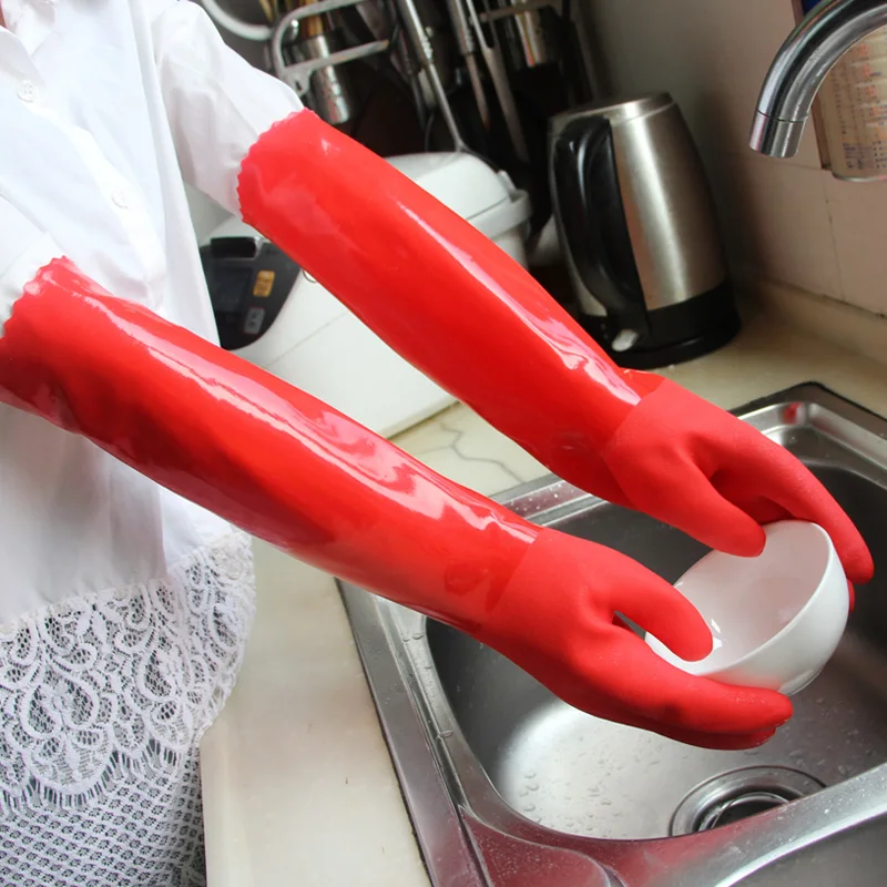 Thick Keep Warm Kitchen Tool Waterproof  Latex Acid and Alkali Resistant Durable Household Dishwashing Rubber Gloves