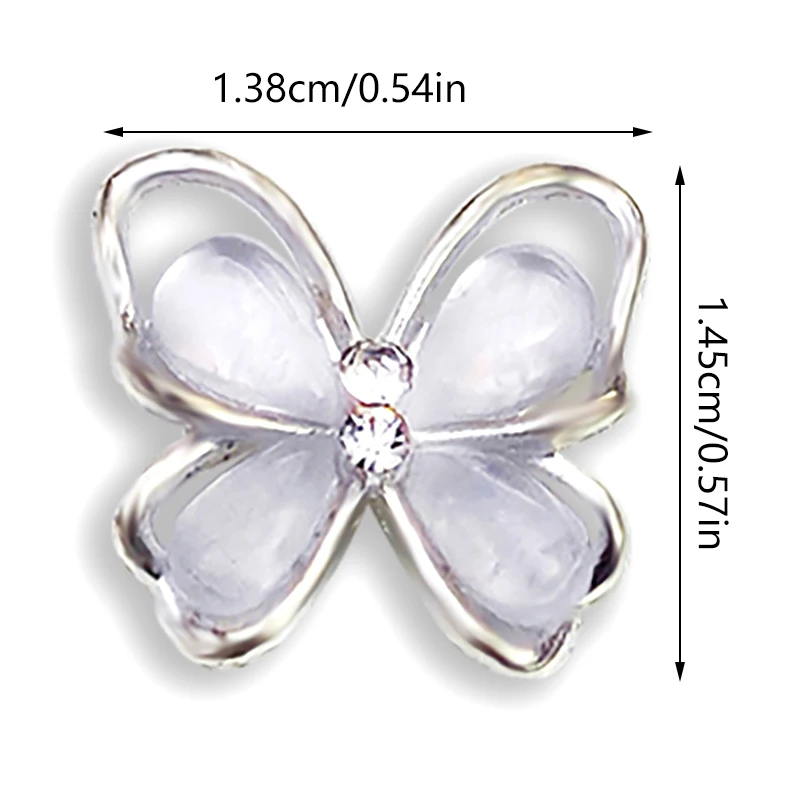 Dijes de Arte de uñas en forma de mariposa de ojo de gato hueco, diamantes de imitación, decoración de uñas de mariposa 3d, manualidades Diy para salón de manicura, 3 piezas