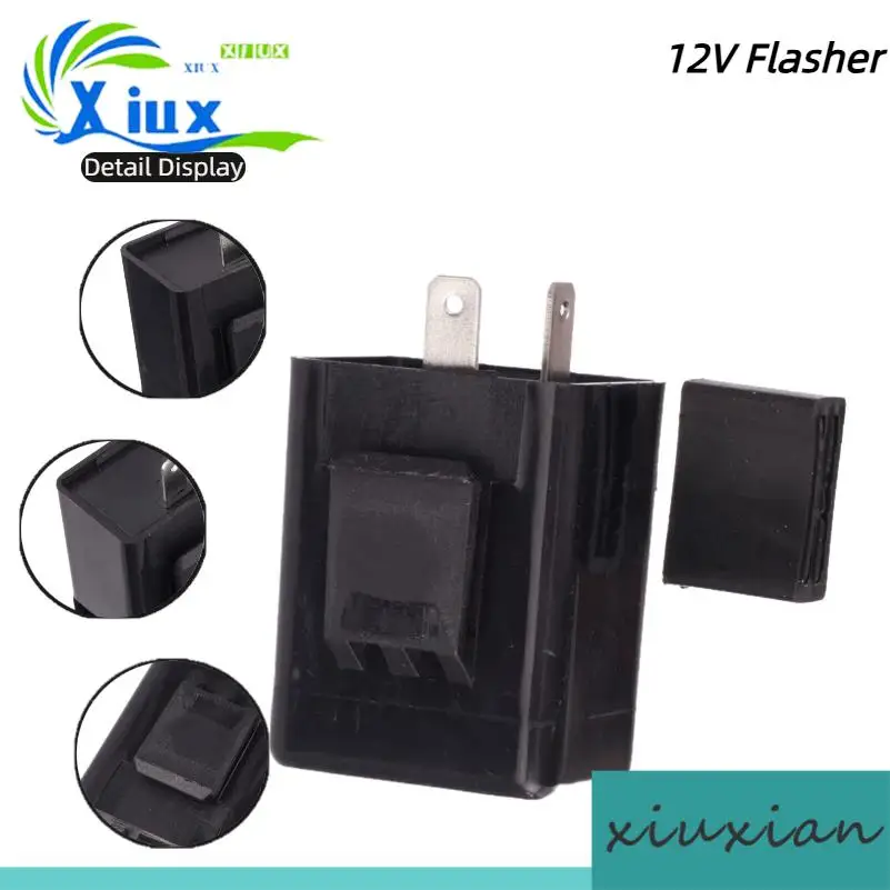 

2-контактное электронное реле мигалки для мотоцикла, 12 В, регулируемая скорость указателя поворота, квадратные реле мигающего индикатора