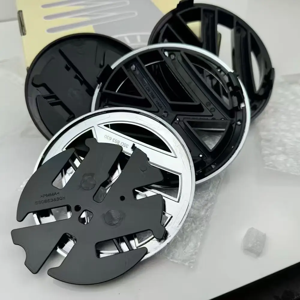 2pcs 120mm 110mm Car Logo Emblem Hood Front And Rear Tail Mark Rear Badge 6R0853600A Accessory For VW Polo 2011 2012 2013 view 2
