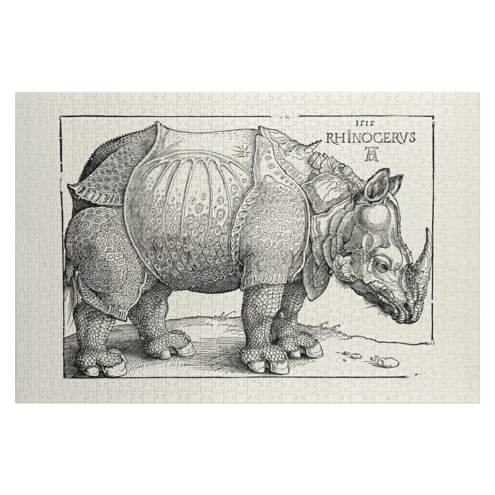 

Albrecht Durer Rinoceronte Rhinoceros 1535, чернила для гравировки по дереву, оригинальное искусство, HD, высококачественная головоломка