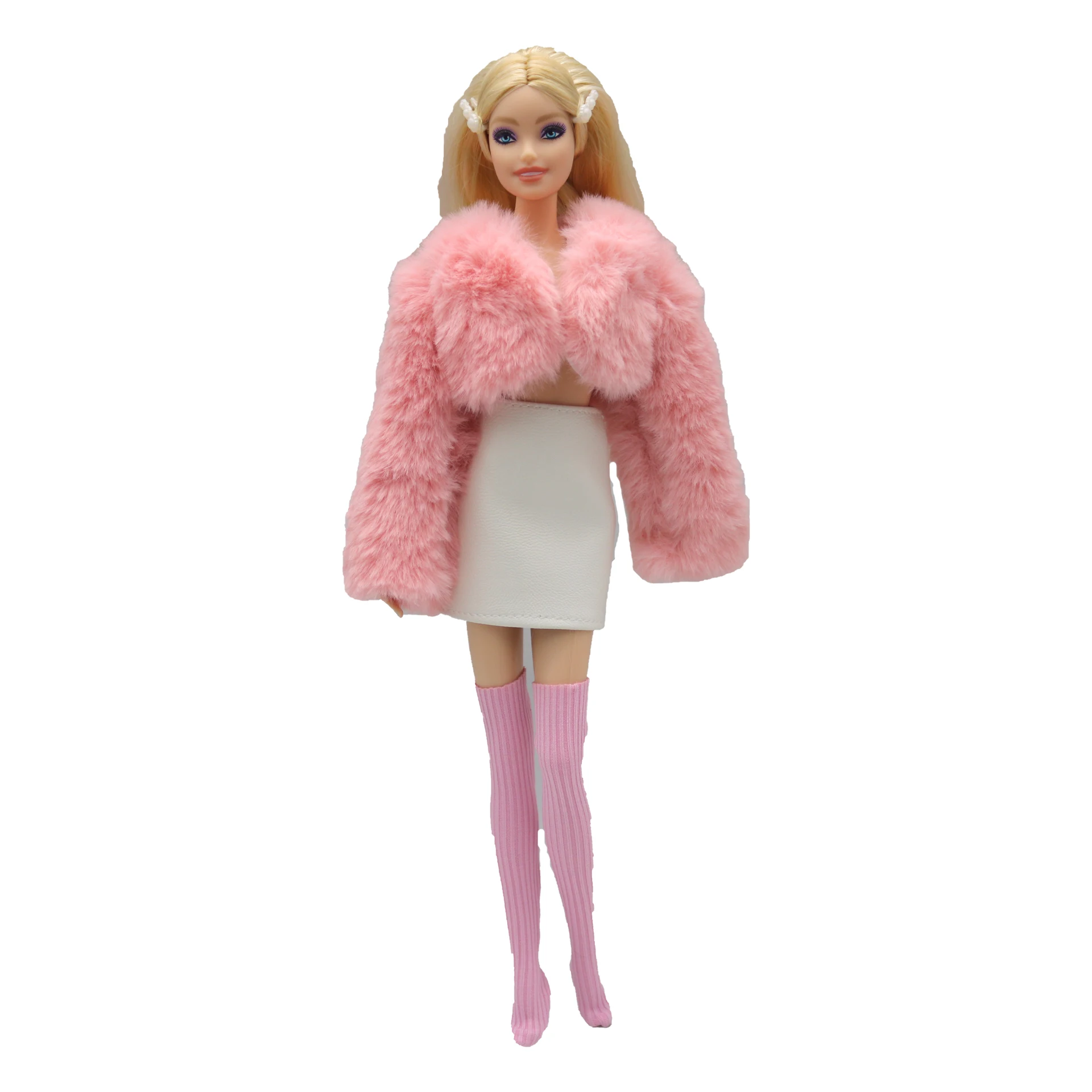 New 30cm 1/6Luxury comfort material soft short fur coat  Accessories Clothes for Barbies doll