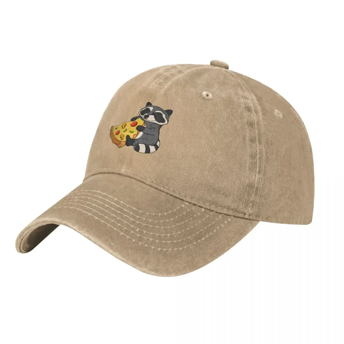 

Raccoon Pizza Baseball Cap custom Hat Wild Ball Hat Horse Hat black Women's Beach Men's