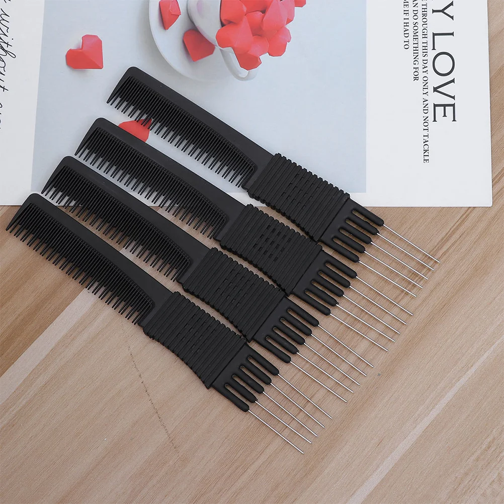 6 pezzi pettine a forchetta in acciaio professionale per capelli pettine a coda multifunzione portatile per strumento per lo styling dei capelli lisci e puliti donna uomo