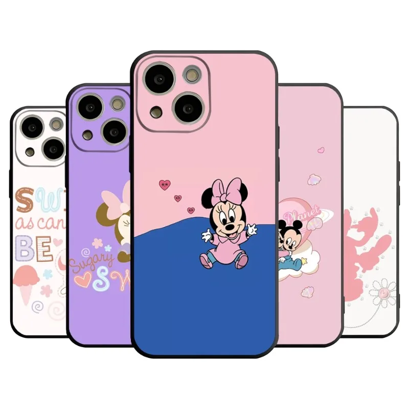 Minnie Mouse Cartoo Phone Case For 14 Pro Max For Apple Iphone 13 15 12 Mini 11 Xr X Xs Pro Max 8 6s 7 6 Plus Back Cover