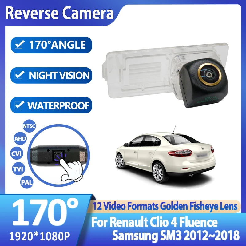 Starlight Night Vision Waterproof CCD HD AHD 1080P Car Rear View Backup Camera For Renault Clio 4 Fluence Samsung SM3 2012~2018