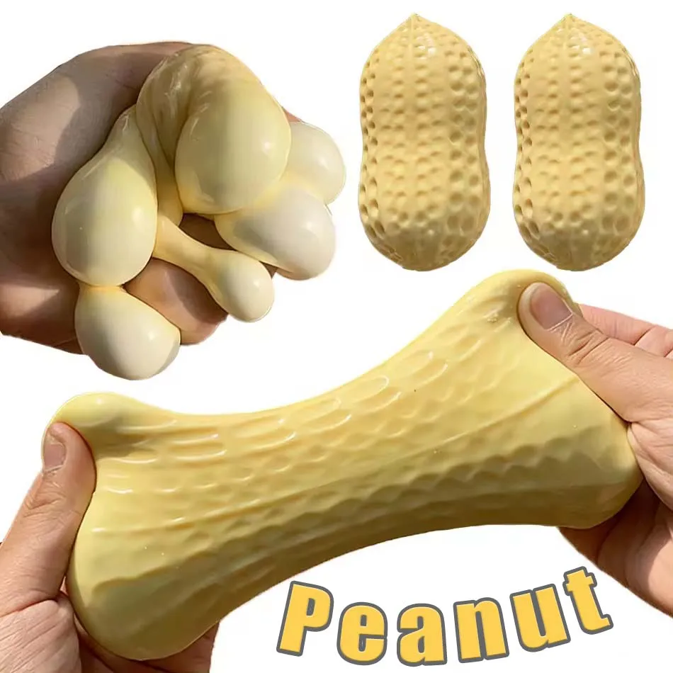 11cm Erdnuss-Squishy-Spielzeug mit Langsamer Rückfederung, Butterweiche Textur, Stressabbau-Ball, Beruhigendes ASMR-Sensorik-Fidget-Spielzeug