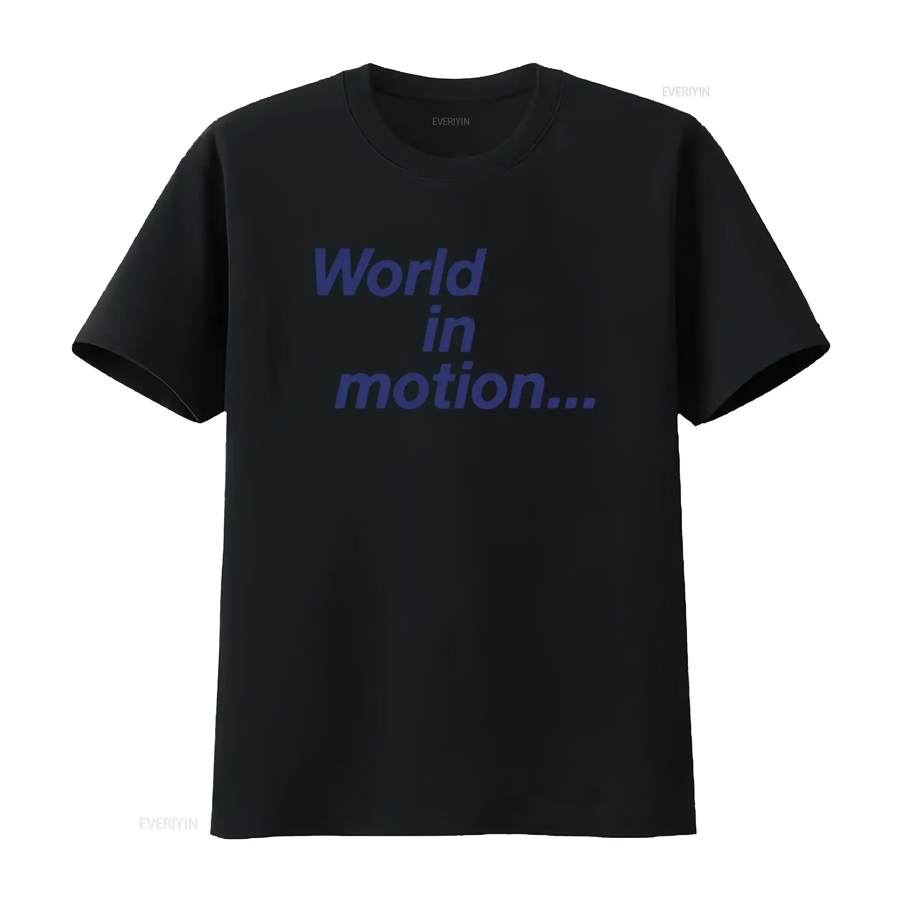 World In Motion Retro Style T Shirt 431 White Classic Design vintage Washed graphic Soft Breathable Casual Stretched