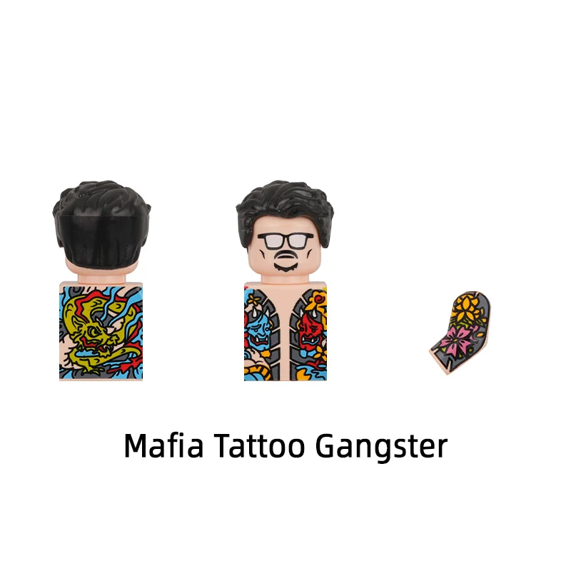 The Mafia Tattoo Gangster Model Blocks MOC Bricks Set Gifts Toys For Children LB01 LB02 LB03