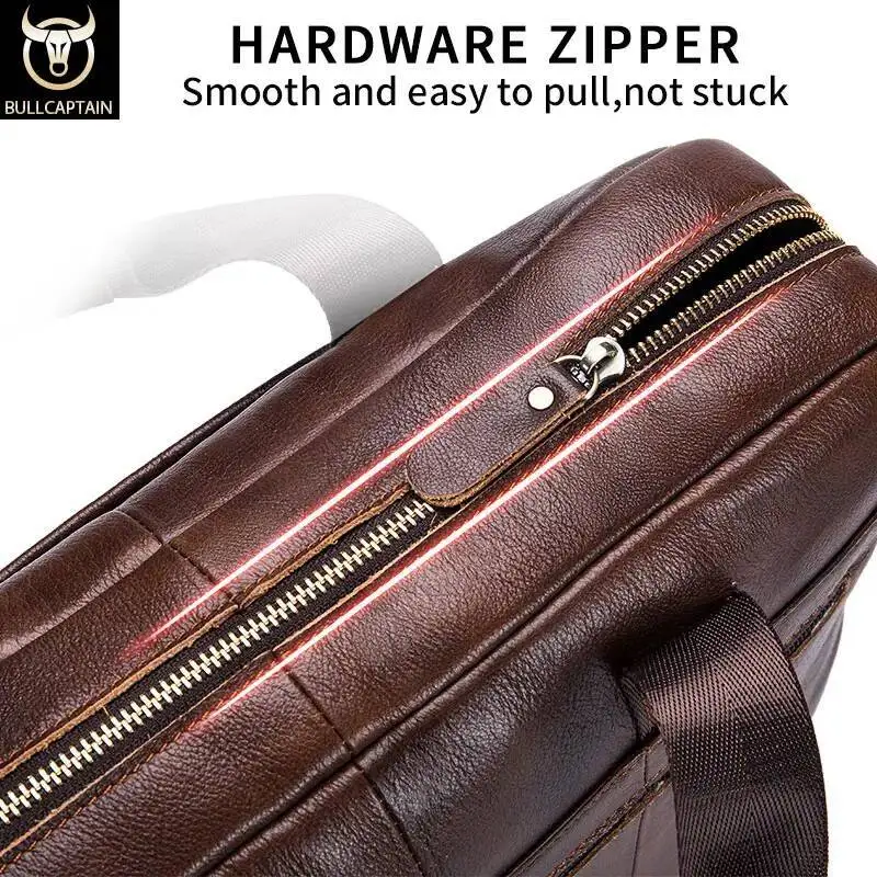 Shoulder Messenger Bags Genuine Leather 14-Inch Laptop Bag's Men's Briefcase Office Business Handbag