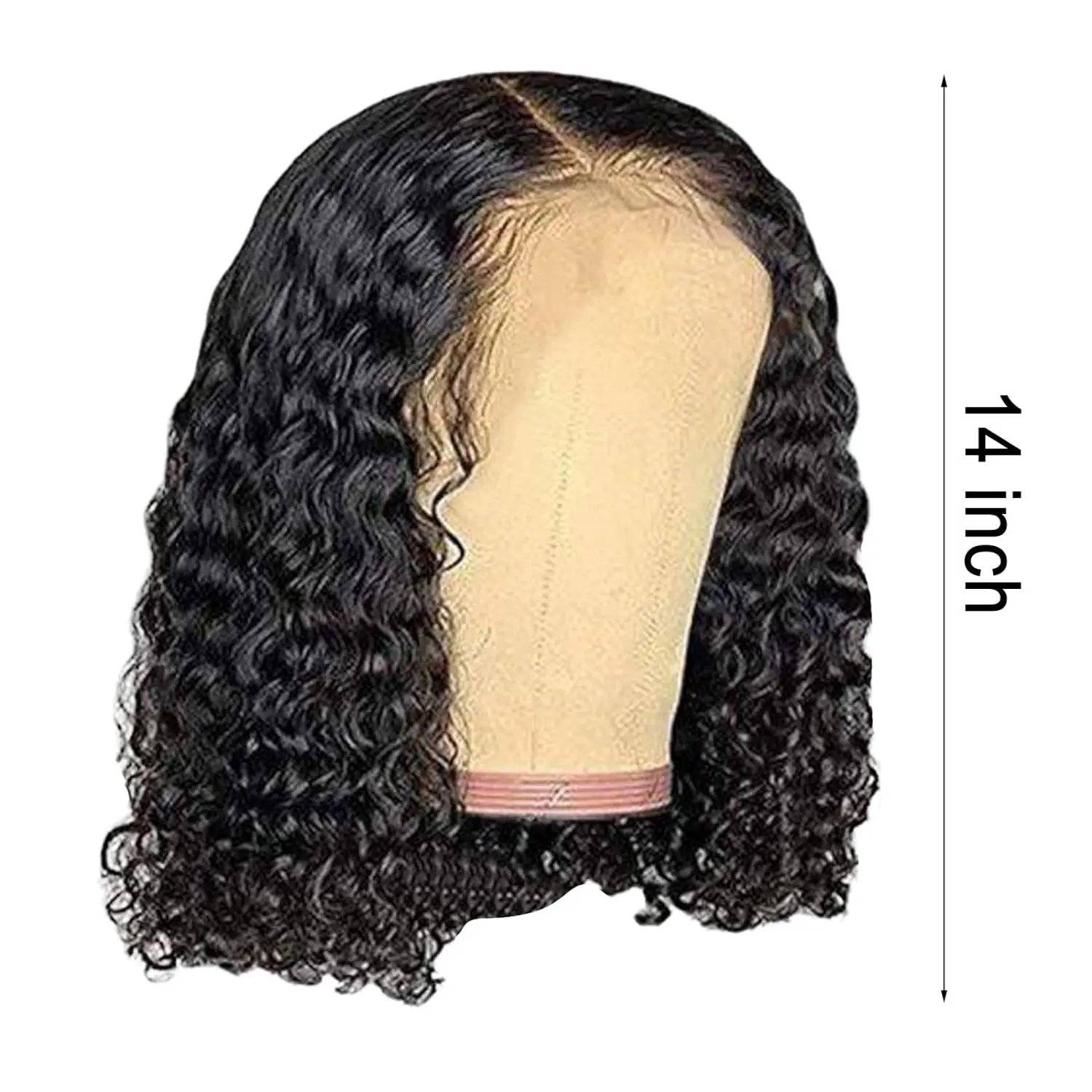 Diepe Golf Krullend Kant Voorkant Menselijk Haar Bob Pruik Kant Pruik Voorgeplukt Transparant Brazilian Deep Curly Bob Pruik