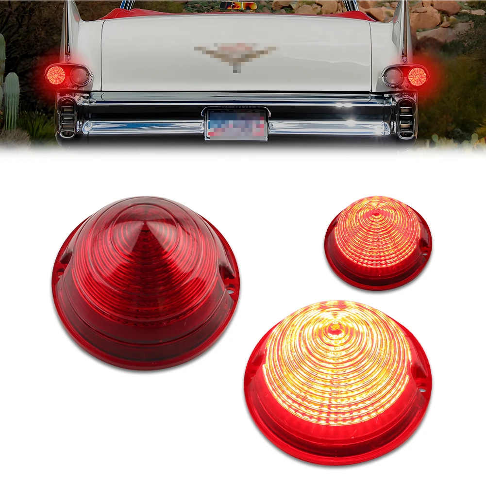 

2 шт. задний бампер DRL фонарь стоп-сигнал задний фонарь резервный фонарь со светодиодной подсветкой для 1958 Cadillac коммерческого шасси/DeVille