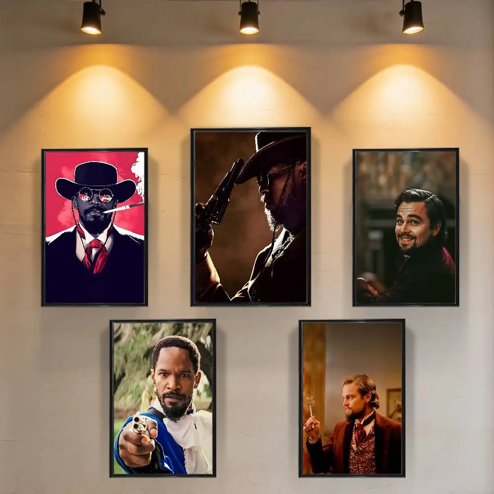 

moive D-Django Unchained Poster Trendy Wall Art For Coffee Office Bar Decoration Best Gift Good Sticker Printed On PP Paper