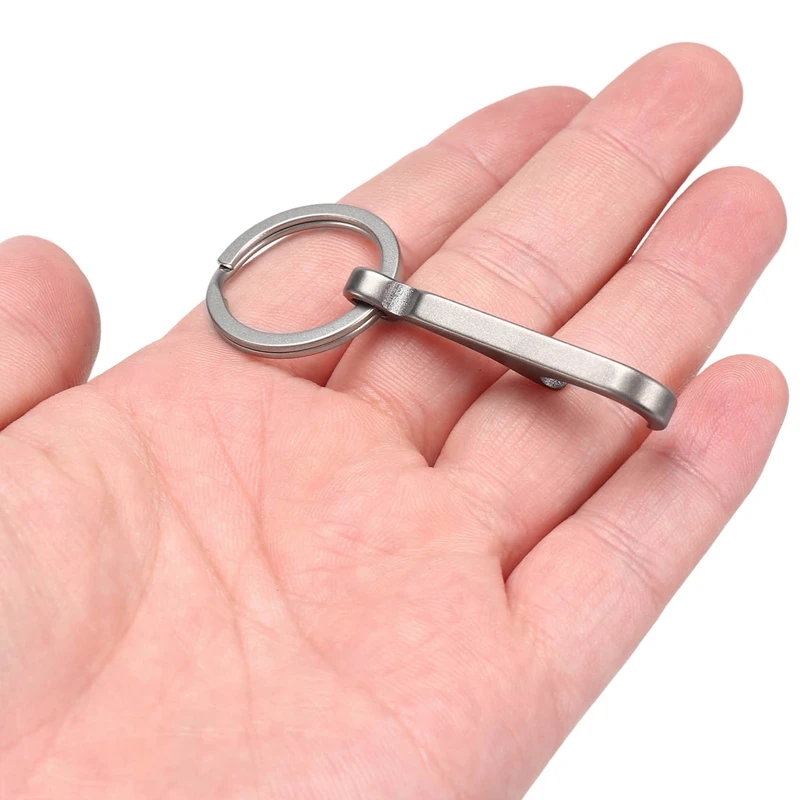 TC4 Titanium Creative Mini Beer Opener Keychain With Keyring Can Opener Portable EDC Carry-On Gadget Pendant