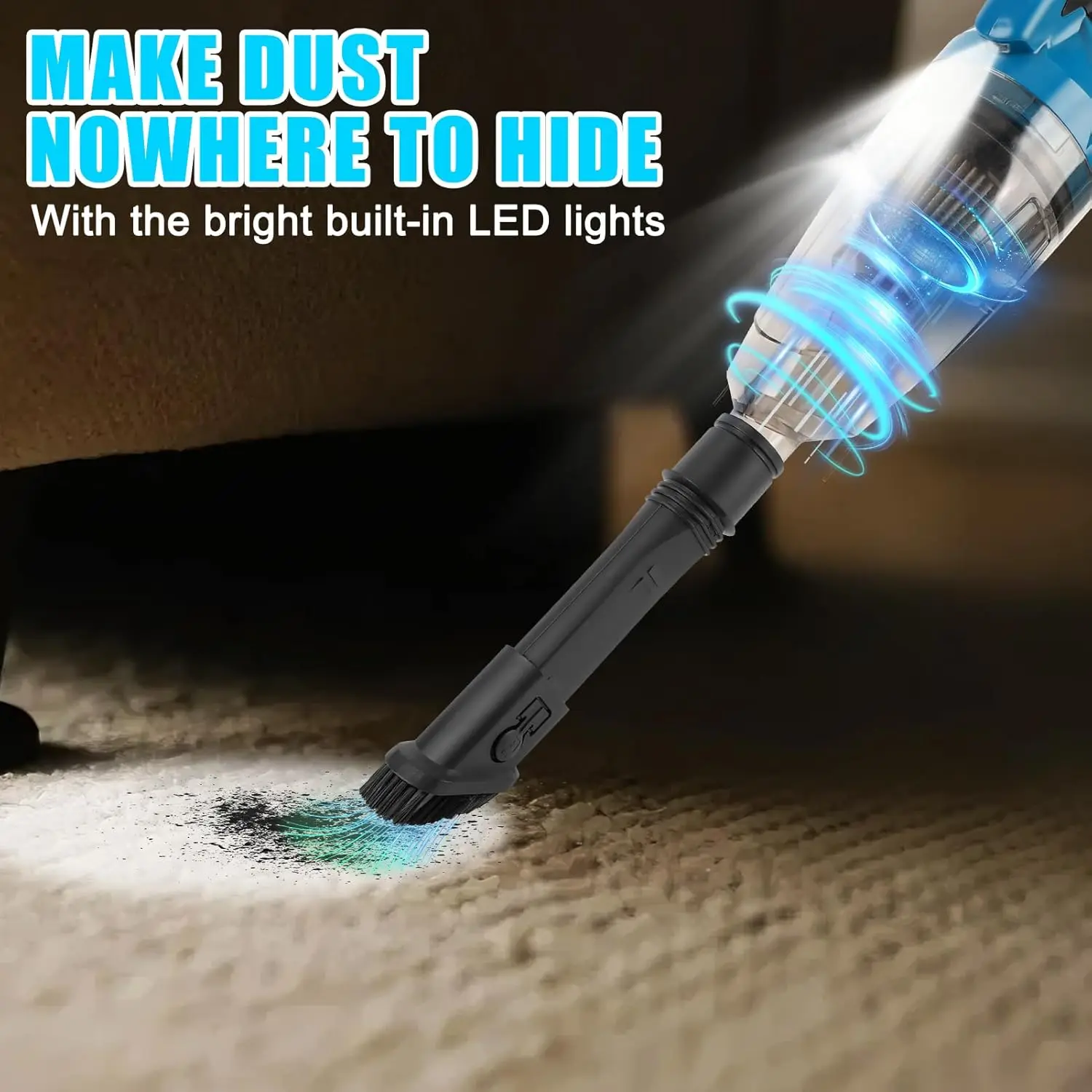 Electric Handheld Wireless Vacuum Cleaner Cordless Vacuum Home Car Portable High Power Cleaning For Makita 18V Battery Pin - view 3