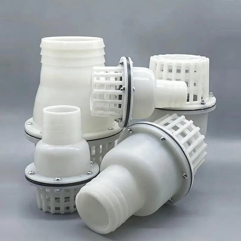(BF06)Foot Valve Or Check Valve 2-Inches 50mm /3-Inches 75mm Arge Bore Foot Valve Plastic Self-Priming Pump Bottom Valve Filter