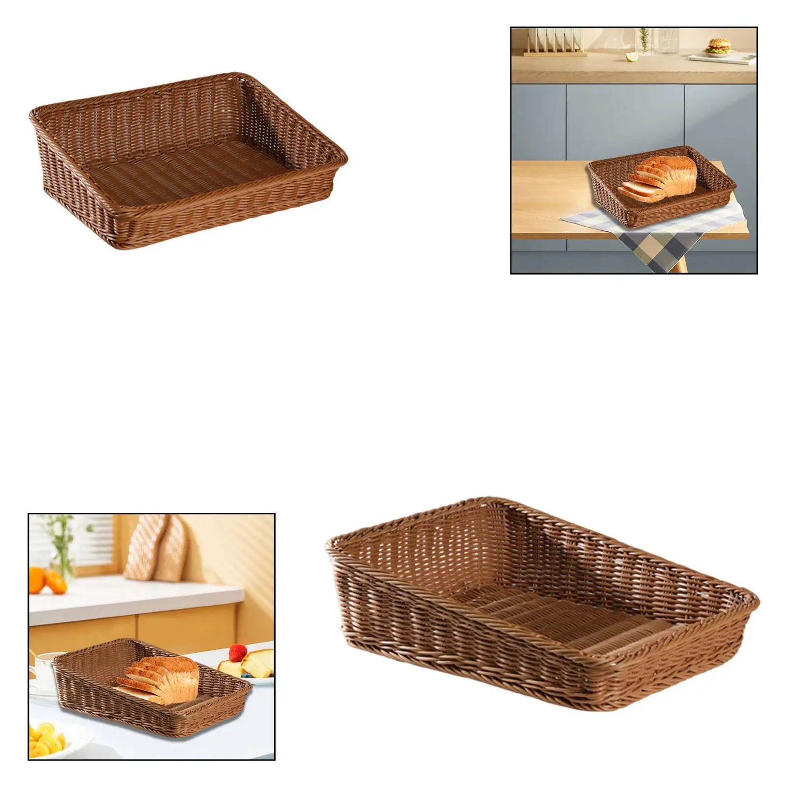 سلة التخزين، منظم العداد، صينية عرض الخبز، سلة خبز للوجبات الخفيفة متعددة الأغراض لتنظيم المنزل وغرفة النوم والمطعم #4