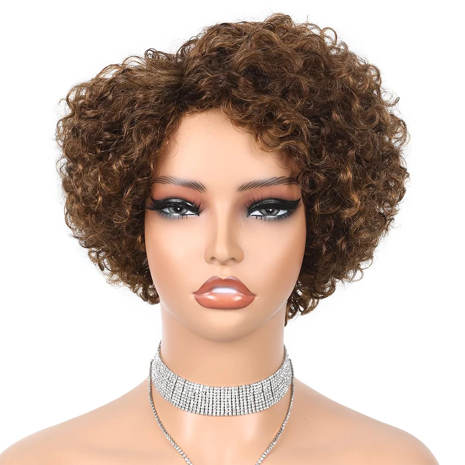 Korte Bob Pruik Pixie Cut Pruik Krullend Menselijk Haar Pruiken Voor Vrouwen Niet Kant Front Transparant Deep Wave Lace Pruik Pretokkel Haarlijn