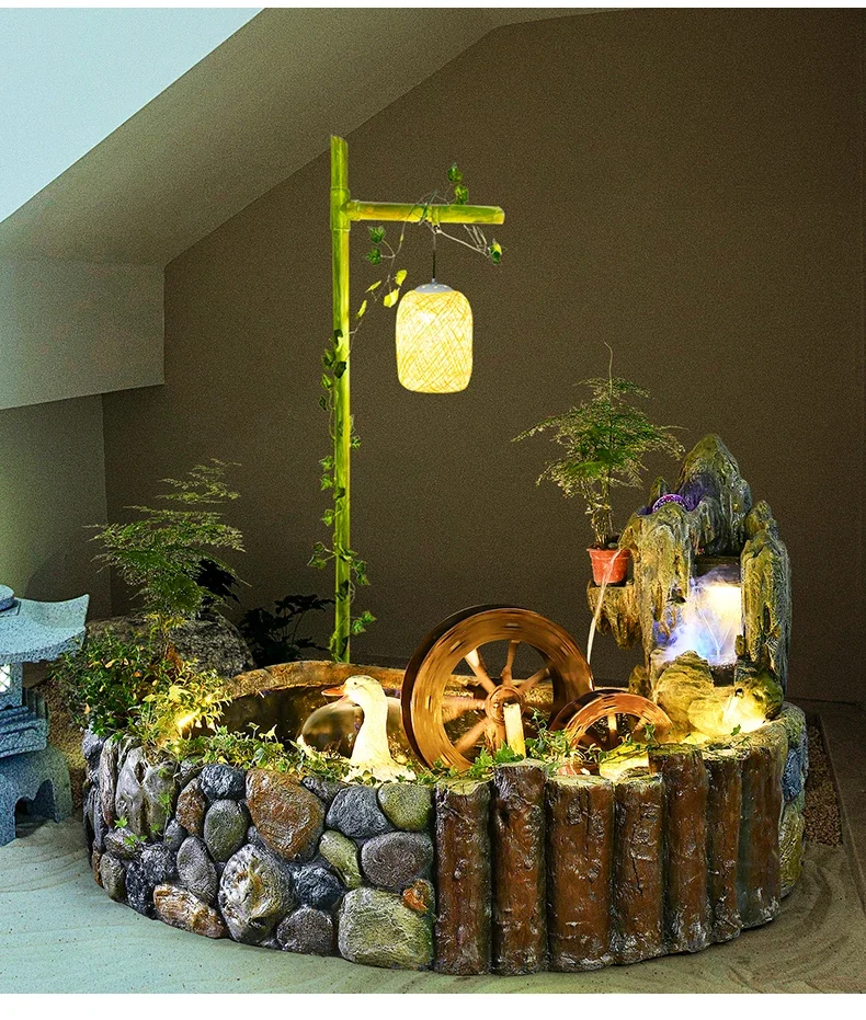 Chinese rotstuin fontein aquarium landschap hotel tuin binnenplaats rotstuin zwembad ornament