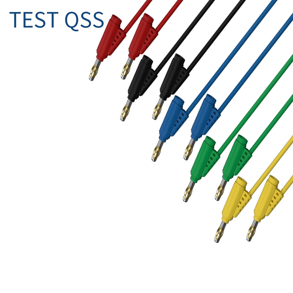 

QSS 5PCS 4MM Dual Gold-plated Banana Plug Test Wire Power Electrical DIY Electrical Tool Accessories