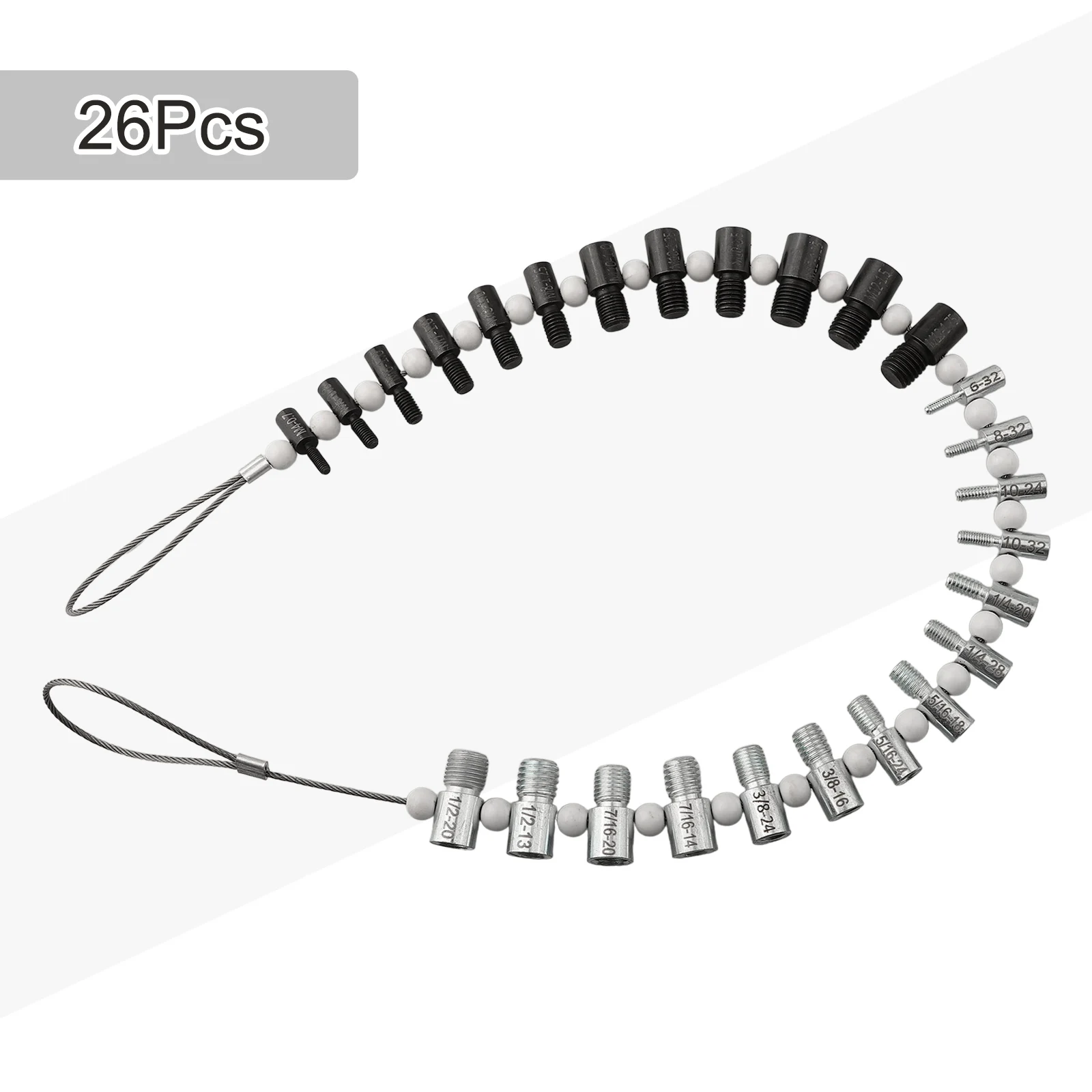 Nut And Bolt Thread Tool For Home Use Inch Metric Thread Gauge Nut And Bolt Identifier 26pcs Thread Detection Tool
