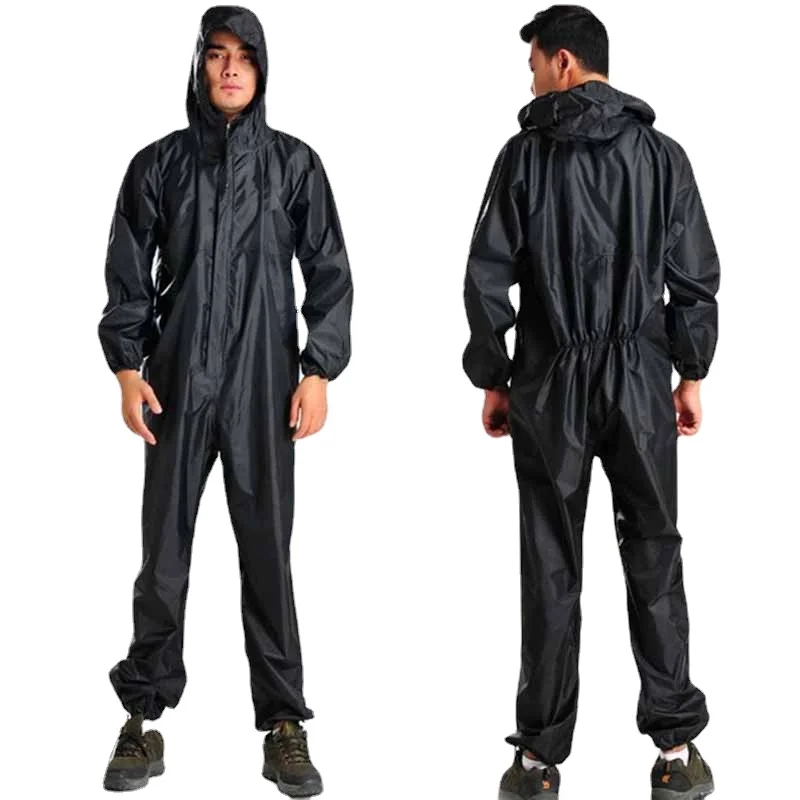 One-piece Raincoat Men Waterproof Jumpsuit One-piece Rain Poncho Women Seamless Raincoat All-in-one Rain Gear Hooded Rain Suit