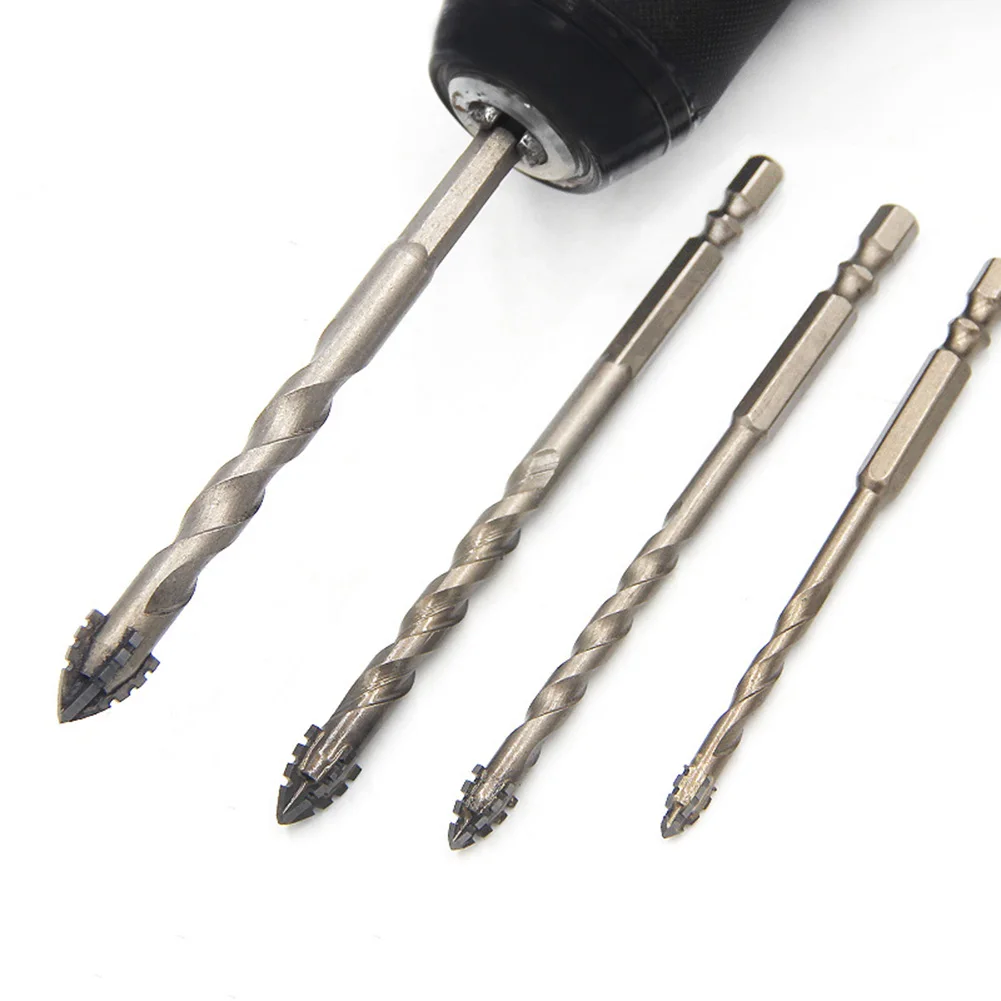 1Pc Eccentric Drill Bit Four-Flute Drill Bit For Glass Tile Rock Slab Punching Tool Triangle Drill Bit For Electric Drill Tool