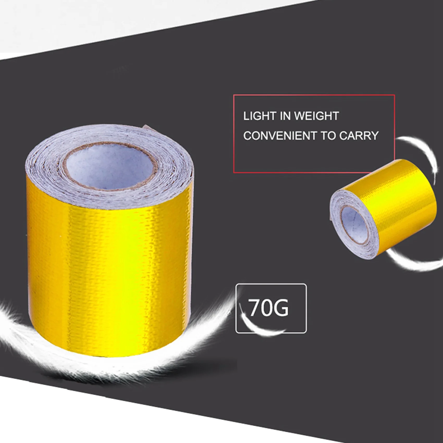2X Reflect A Gold Thermal Tape Air Intake Heat Insulation Shield Wrap Reflective Heat Barrier Self Adhesive Engine