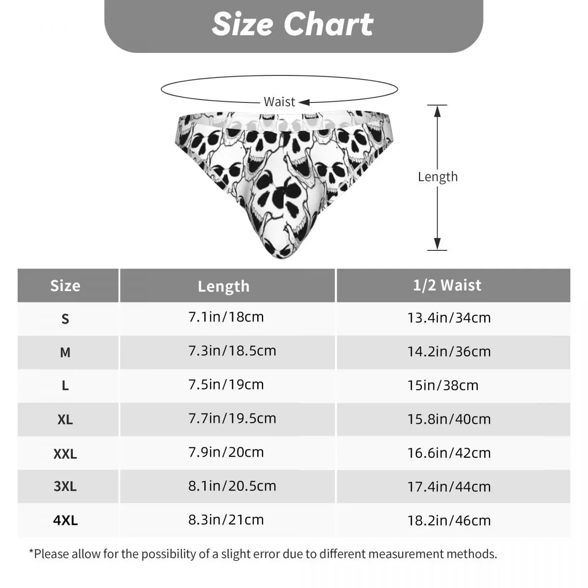 Men's Underwear Briefs Hand Drawn Skulls Sexy Underpants Male Panties Bikini Underwear Ropa Pants - view 6