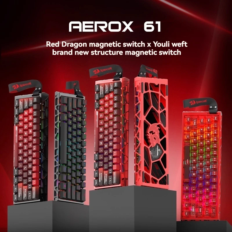 AEROX61 Magnetic Switch Keyboard Wired Single Mode RGB Hot Swap Aluminum Gasket Keyboard Gaming and Office Mechanical Keyboards