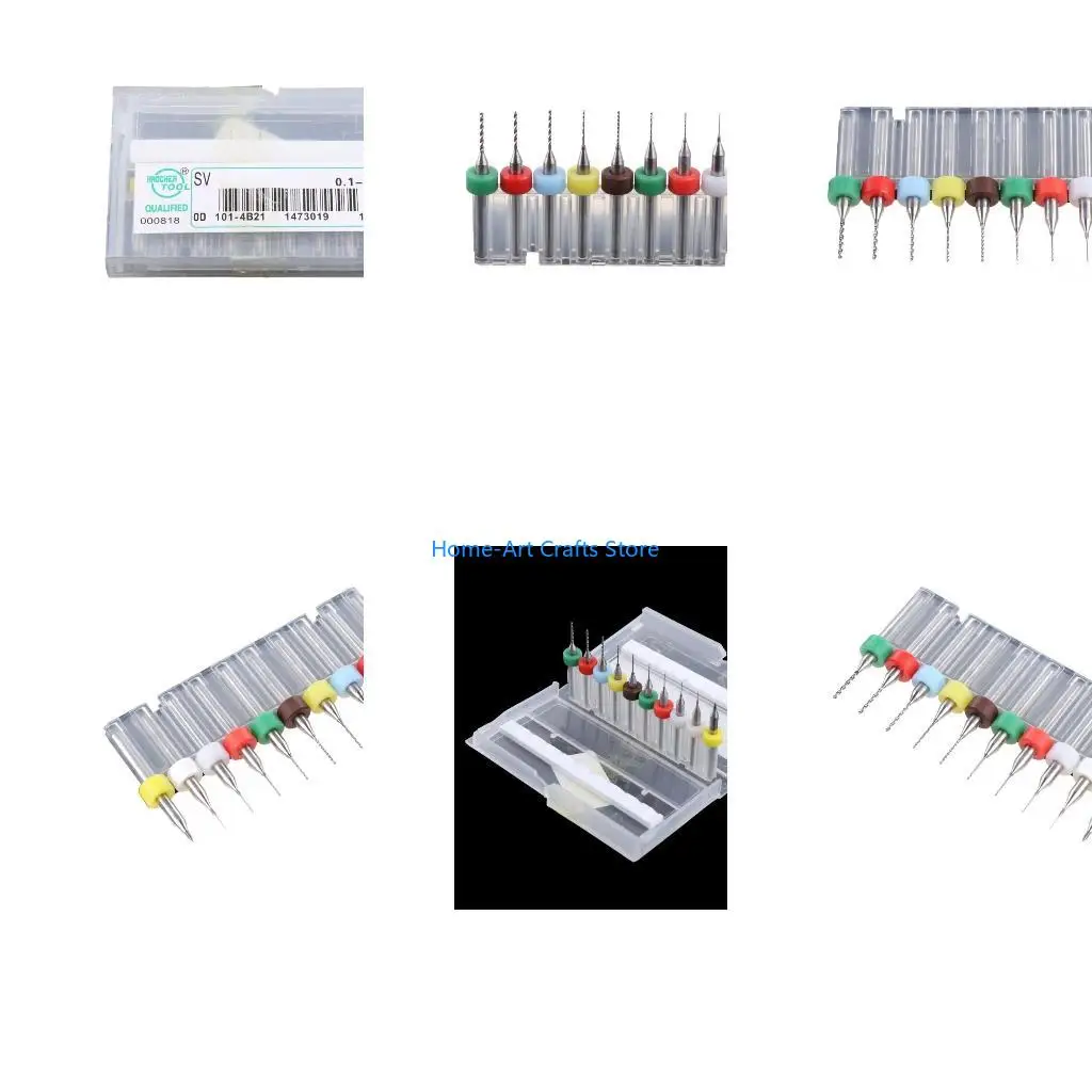 Y3NA 10Pcs 0.1mm to 1.0mm PCB Print Circuit Board Micro Drill Bits Set Tool