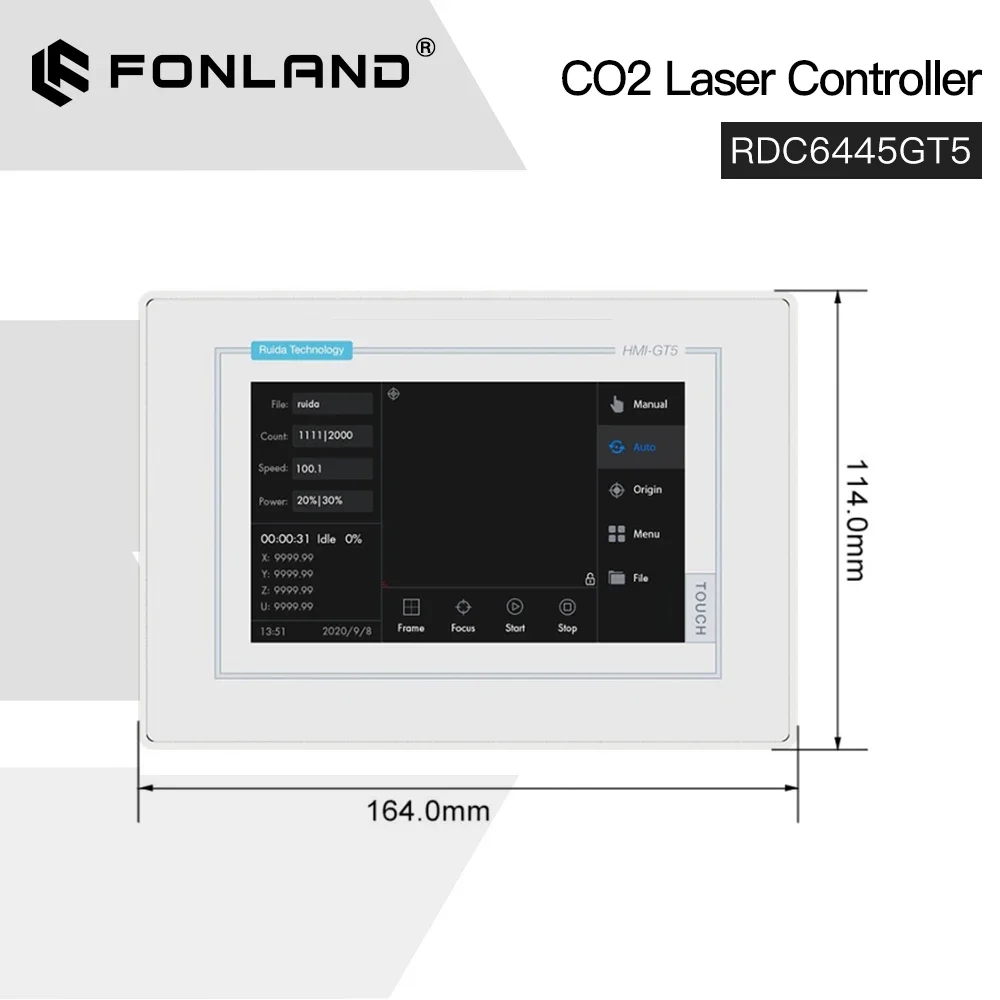 FONLAND Ruida RDC6445GT5 CO2 Laser Controller System Control Touch Screen Panel For CO2 Laser Engraving Cutting Machines