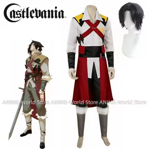 Halloween Castlevania Cosplay Trevor Belmont Anime Version Cosplay Costume Wig Adult Deluxe High Quality Custom Made Anime Movie