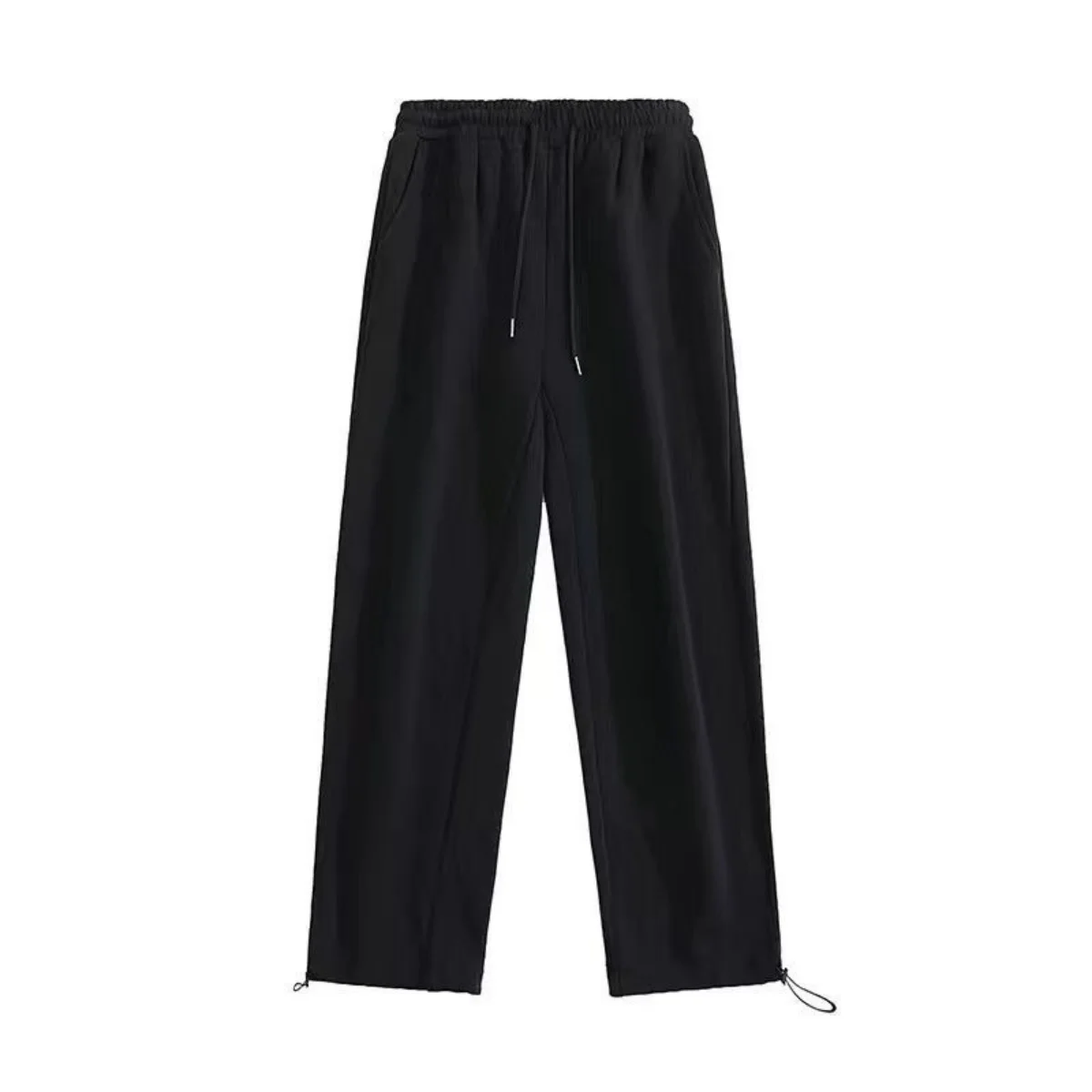 Jogger Freizeithose mit Kordelzug, locker sitzende Unisex-Hose mit hoher Taille, dehnbare gerade Hose, Frühling-Herbst-Trendmode, Baggy Gym Sweatpants – Detail 9