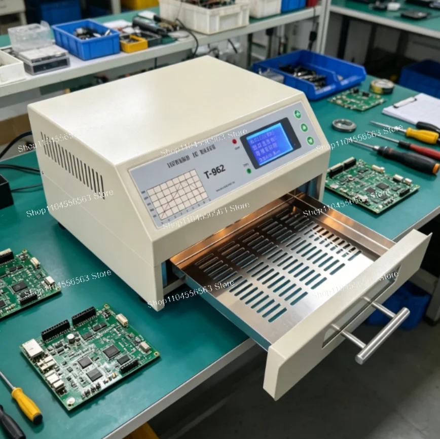 T-962 Infrared Reflow Oven - 110V-240V Reflow Equipment with Smoke Channel, IC Heater & BGA Rework Station