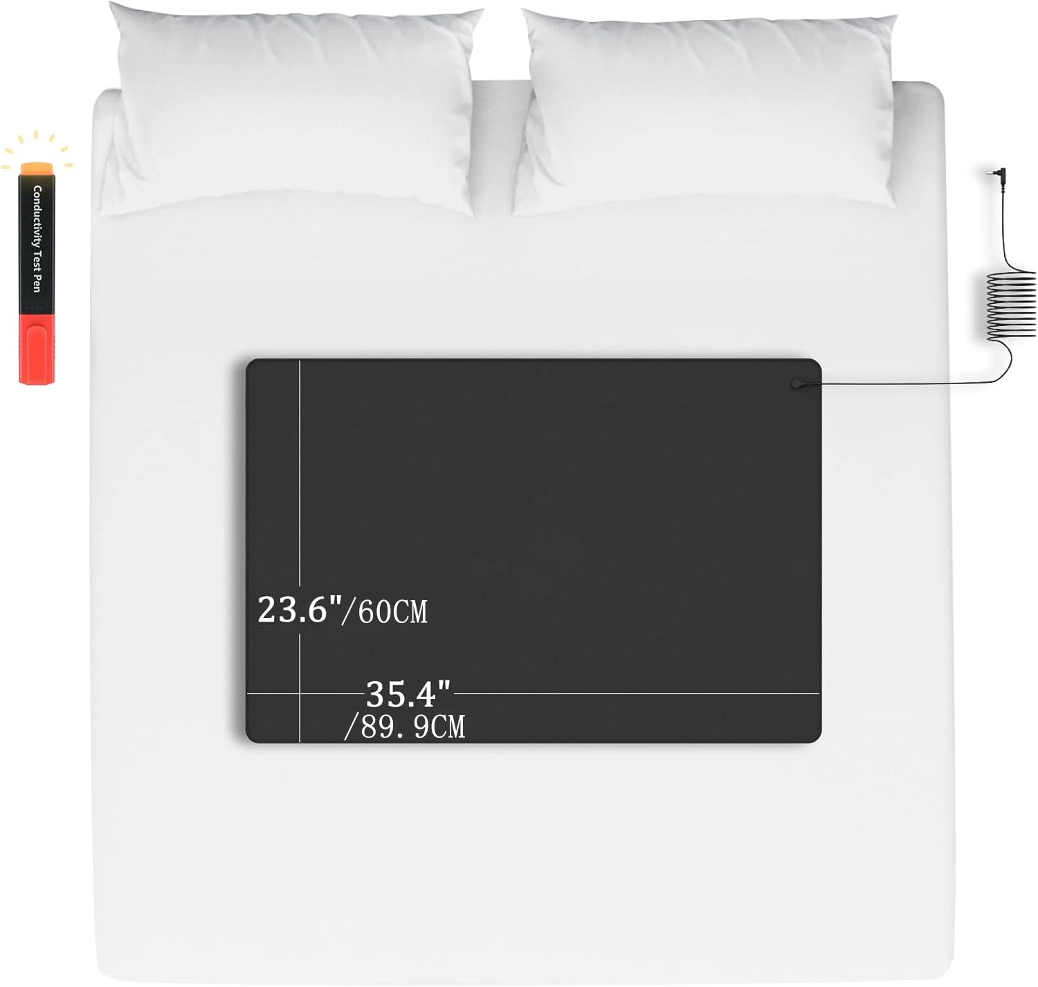 

35.4"x23.6"Grounding Mat for Bed,Earthing Mat Grounding Pad for Improves Sleep,Enhanced Circulation,Balanced Energy,Reduce Pain