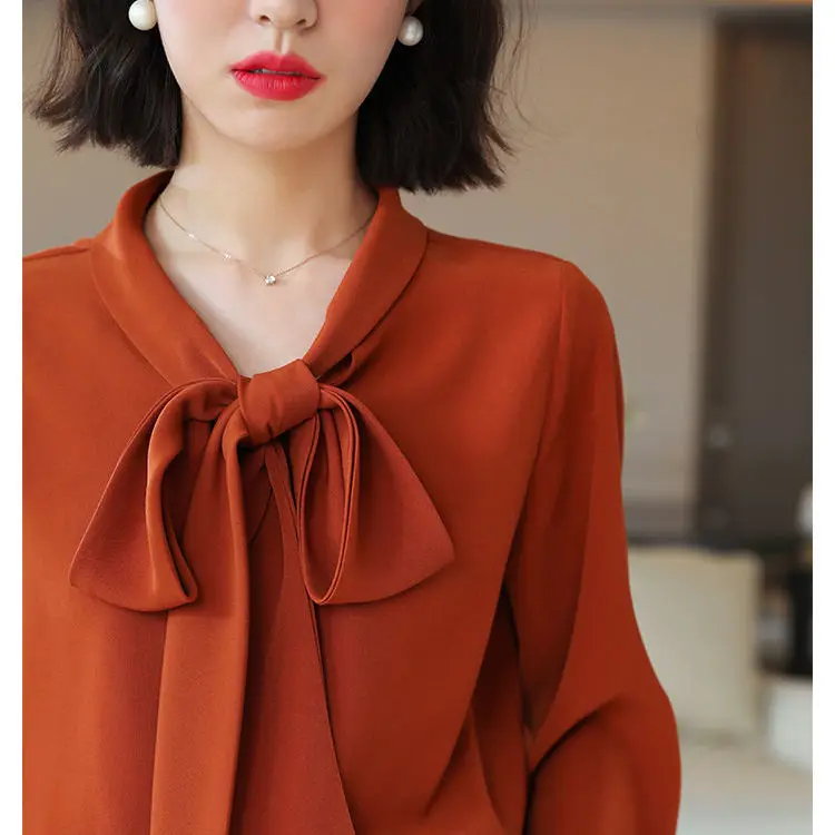 

Long Sleeve Shirts Womens Satin Ruffled Slim Fit Bohemian Minimalist Feminine Romantic Beach Vacation Spring Outfit