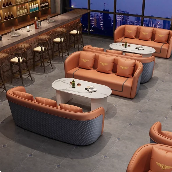 Reception Sofa Light Luxury Restaurant Table And Chair Combination Coffee Western Restaurant Barbecue Restaurant Ca
