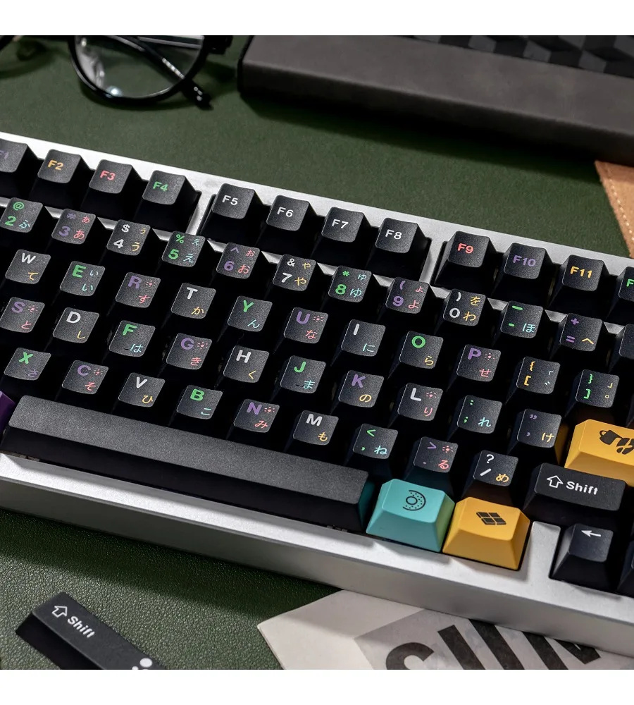 Black Afternoon Tea Keyboard Keycaps PBT Sublimation magnetic axis Customization Original Adaptation Wooting/Maicong etc